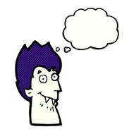 cartoon vampire head with thought bubble N37