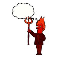 cartoon devil with pitchfork thought bubble N26