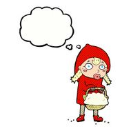 little red riding hood cartoon with thought bubble N9