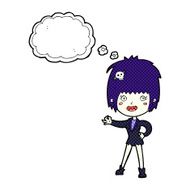 cartoon vampire girl with thought bubble N210