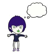 cartoon vampire girl with thought bubble N211