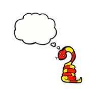 cartoon snake with thought bubble N60
