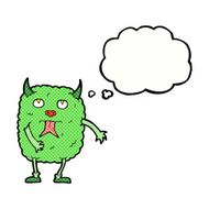 funny cartoon monster with thought bubble N28