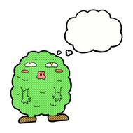 funny cartoon monster with thought bubble N29