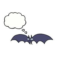cartoon vampire bat with thought bubble N13