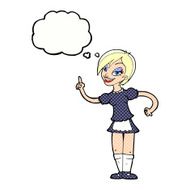 cartoon waitress taking order with thought bubble N18