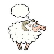 cartoon ram with thought bubble N2