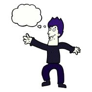 cartoon vampire with thought bubble N122