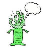 cartoon monster with thought bubble N45