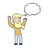 cartoon excited man with beard thought bubble N10