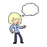 cartoon woman pointing with thought bubble N204