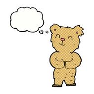 cartoon happy little bear with thought bubble N2