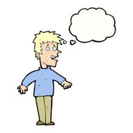 cartoon happy boy with thought bubble N218