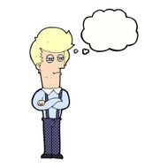 cartoon annoyed man with thought bubble N76