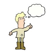 cartoon poor man with thought bubble N10
