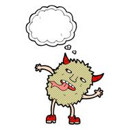funny cartoon monster with thought bubble N30
