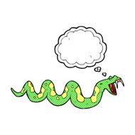 cartoon poisonous snake with thought bubble N6