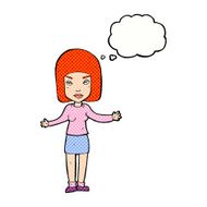 Cartoon Annoyed Woman With Thought Bubble N174