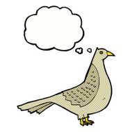 cartoon bird with thought bubble N257