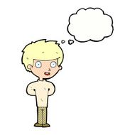 cartoon happy boy with thought bubble N219