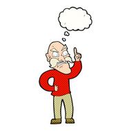 cartoon old man laying down rules with thought bubble N2