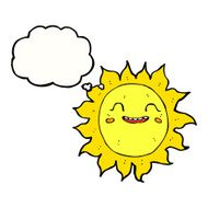cartoon happy sun with thought bubble N11