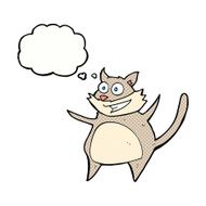 funny cartoon cat with thought bubble N10