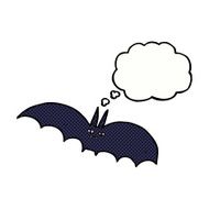 cartoon vampire bat with thought bubble N14