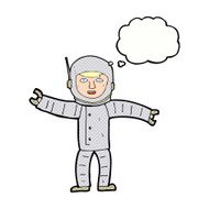 cartoon space man with thought bubble N19