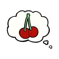 cartoon cherries with thought bubble N2