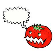 cartoon tomato with thought bubble N43