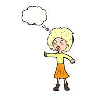 cartoon woman with thought bubble N28