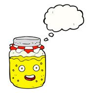 cartoon honey jar with thought bubble N2