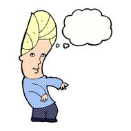cartoon man with no worries thought bubble N9