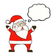 jolly santa cartoon with thought bubble N29