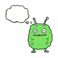 cartoon funny alien monster with thought bubble N9