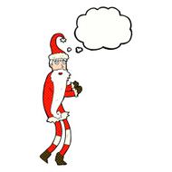 cartoon santa claus with thought bubble N183