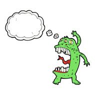 cartoon crazy monster with thought bubble N10