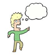 cartoon terrified man with thought bubble N215
