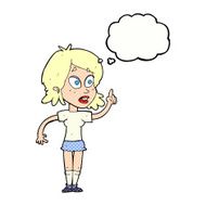 cartoon woman asking question with thought bubble N29