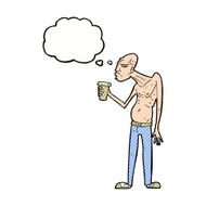 cartoon hooligan with thought bubble N8