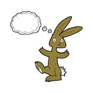 cartoon rabbit with thought bubble N86