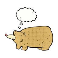 funny cartoon bear with thought bubble N39