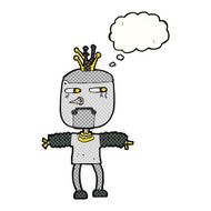 cartoon robot with thought bubble N167