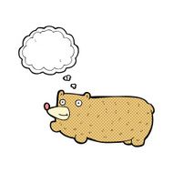 funny cartoon bear with thought bubble N41