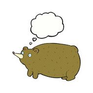 funny cartoon bear with thought bubble N42