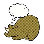 cartoon stretching bear with thought bubble N2