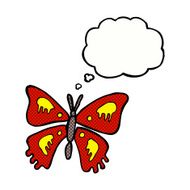 cartoon butterfly with thought bubble N2
