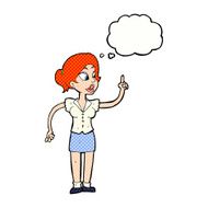 cartoon woman with great idea thought bubble N20