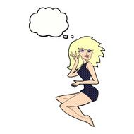 cartoon sexy woman with thought bubble N14